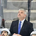 Nov 20, 2023; Tempe, Arizona, USA; Los Angeles Kings head coach Todd McLellan looks on in the first period against the Arizona Coyotes at Mullett Arena.