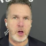Le journaliste de TVA Sports, Renaud Lavoie, pendant une chronique.