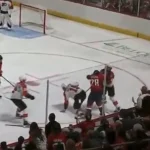 Washington capitals Andrew Cristal hit on Hunter McDonald