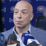 Le directeur général du Canadien de Montréal, Kent Hughes, en entrevue.