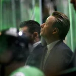 Apr 11, 2026; Dallas, Texas, USA; Dallas Stars head coach Glen Gulutzan looks on before the game against the New York Rangers at the American Airlines Center.