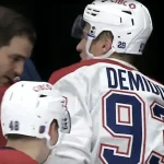 L'attaquant du Canadien de Montréal, Ivan Demidov, qui subit une blessure.