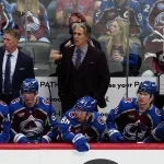 Apr 19, 2026; Denver, Colorado, USA; Colorado Avalanche head coach Jared Bednar during the third period against the Los Angeles Kings in game one of the first round of the 2026 Stanley Cup Playoffs at Ball Arena.