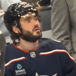 Kirill Marchenko, au banc des Blue Jackets de Columbus.
