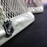 Oct 14, 2015; Columbus, OH, USA; A general view of the NHL logo on a net prior to the game of the Ottawa Senators against the Columbus Blue Jackets at Nationwide Arena.