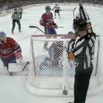 Séquence impliquant Mike Matheson, du Canadien de Montréal, et Ridly Greig, des Sénateurs d'Ottawa, au Centre Bell.