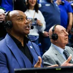 Dec 13, 2025; Lexington, Kentucky, USA; Charles Barkley interviews Kentucky Wildcats forward Mouhamed Dioubate after the game against the Indiana Hoosiers at Rupp Arena at Central Bank Center.