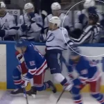 Wild scene erupts after Rangers rookie crushes Erik Cernak into linesman