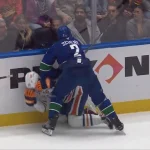 Colton Dach accused of overselling Luke Schenn hit with WWE-style reaction