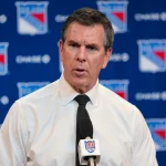 Apr 5, 2026; New York, New York, USA; New York Rangers head coach Mike Sullivan speaks to reporters after an 8-1 win against the Washington Capitals at Madison Square Garden. :