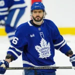 Oct 3, 2026; Toronto, Ontario, CAN; Toronto Maples Leafs ring wing Kirill Marchenko (86) skates during the warm up before a game against the Ottawa Senators at Scotiabank Arena.