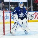 Oct 3, 2026; Toronto, Ontario, CAN; Toronto Maple Leafs goaltender Sergei Bobrovsky (72) follows the play against the Ottawa Senators during the second period at Scotiabank Arena.