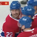 L'attaquant du Canadien de Montréal, Chris Kreider, après le but compté par Nick Suzuki au Centre Bell.