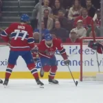 Séquence du match entre le Canadien de Montréal et les Hurricanes de la Caroline.