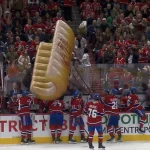 Hot dog on bell centre ice