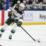 Minnesota Wild reach a partial breakthrough in Quinn Hughes contract talks Oct 6, 2026; Buffalo, New York, USA; Minnesota Wild defenseman Quinn Hughes (43) makes a pass during the first period against the Buffalo Sabres at KeyBank Center.