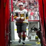 Mitch Marner's awkward and possibly inappropriate postgame gesture caught on camera in Vegas Jun 4, 2026; Raleigh, North Carolina, USA; Vegas Golden Knights right wing Mitch Marner (93) comes off the ice after the warmups before the game against the Carolina Hurricanes in game two of the 2026 Stanley Cup Final at Lenovo Center. Mandatory Credit: James Guillory-Imagn Images