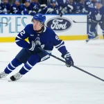 Oct 15, 2026; Toronto, Ontario, CAN; Toronto Maple Leafs left wing Gavin McKenna (92) skates against the Buffalo Sabres during the first period at Scotiabank Arena.