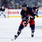 Oct 9, 2026; Winnipeg, Manitoba, CAN; Winnipeg Jets forward Mark Scheifele (55) skates into the Anaheim Ducks zone during the second period at Canada Life Centre.