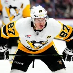 Oct 16, 2026; Denver, Colorado, USA; Pittsburgh Penguins center Sidney Crosby (87) during the third period against the Colorado Avalanche at Ball Arena. :