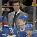 Mar 5, 2026; New York, New York, USA; New York Rangers head coach Mike Sullivan coaches against the Toronto Maple Leafs during the first period at Madison Square Garden.