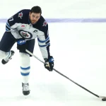 Oct 5, 2026; Pittsburgh, Pennsylvania, USA; Winnipeg Jets center Adam Lowry (17) warms up before the game against the Pittsburgh Penguins at PPG Paints Arena.