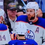 Leon Draisaitl Mattias Ekholm bench scene