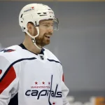 Jan 17, 2021; Pittsburgh, Pennsylvania, USA; Washington Capitals center Evgeny Kuznetsov (92) smiles on the ice against the Pittsburgh Penguins during the second period at the PPG Paints Arena.