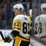Andrew Peeke mocks Sidney Crosby with ridiculous gesture from penalty box Oct 19, 2026; Salt Lake City, Utah, USA; Pittsburgh Penguins center Sidney Crosby (87) looks on after the game against the Utah Mammoth at Delta Center. Mandatory Credit: Rob Gray-Imagn Images