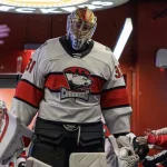 Le gardien Cooper Black, avec les Charlotte Checkers de la AHL.