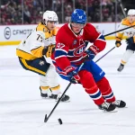 Patrik Laine's NHL hopes appear to be down to one team Oct 16, 2025; Montreal, Quebec, CAN; Montreal Canadiens right wing Patrik Laine (92) defends the puck against Nashville Predators right wing Luke Evangelista (77) during the first period at Bell Centre.