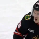Séquence du match entre le Canadien de Montréal et les Blackhawks de Chicago, hier soir.