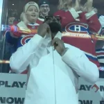 L'ancien du Canadien de Montréal, P.K. Subban, pendant le match des Anciens contre les Jets de Winnipeg.