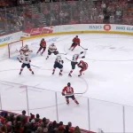 Carter Verhaeghe levels Artyom Levshunov with a massive hit in Chicago