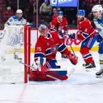 7 décembre 2025 ; Montréal, Québec, CAN ; l'ailier gauche des Blues de St. Louis, Pavel Buchnevich (89), marque un but face au gardien des Canadiens de Montréal, Jakub Dobes (75), durant la deuxième période au Centre Bell.