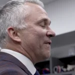 Martin St-Louis, dans le vestiaire du Canadien de Montréal après la victoire contre les Stars de Dallas.