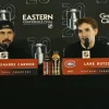 really dont care: Lane Hutson shuts down criticism at press conference before opener in Carolina