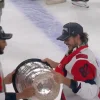 Former Canadien Jesperi Kotkaniemi makes controversial gesture during Stanley Cup celebrations
